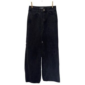 Zara Women's Black Wide-Leg Jeans